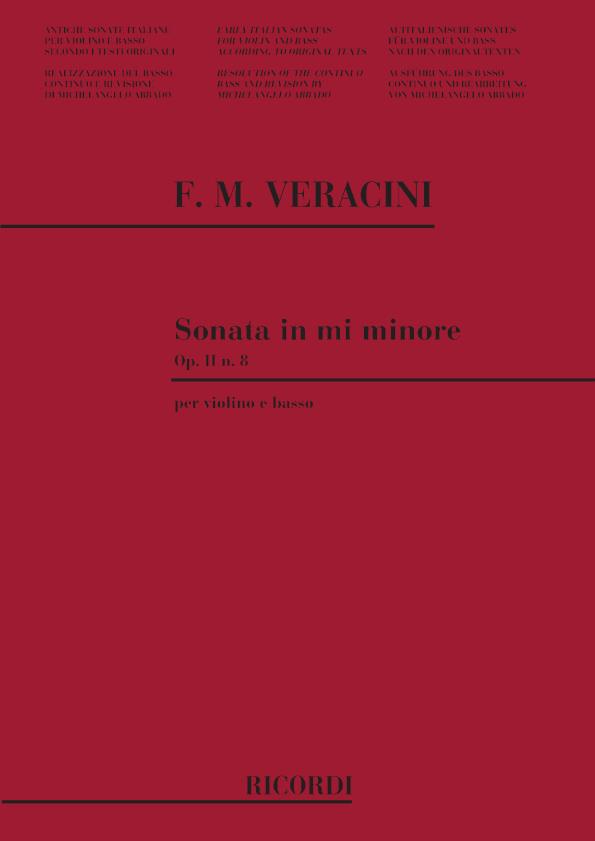 Sonate Per Violino E Basso Op. Ii: N.8 In Mi Min.